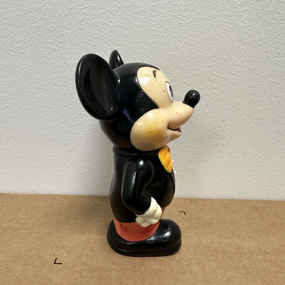 Vintage Mickey Mouse Bank Walt Disney Productions Vinyl Coin Bank 10